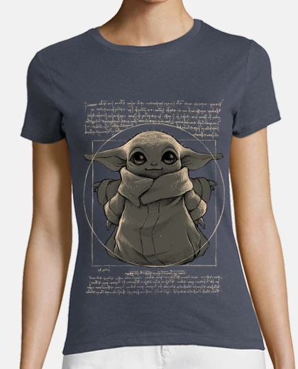 T-shirt bebè yoda carino mandalorian da vinci