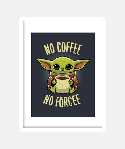 Quadro bebè yoda coffee