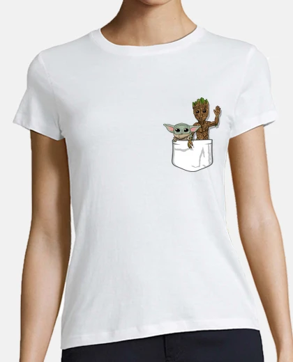 Camiseta Bebé Yoda Groot Pocket, Mujer