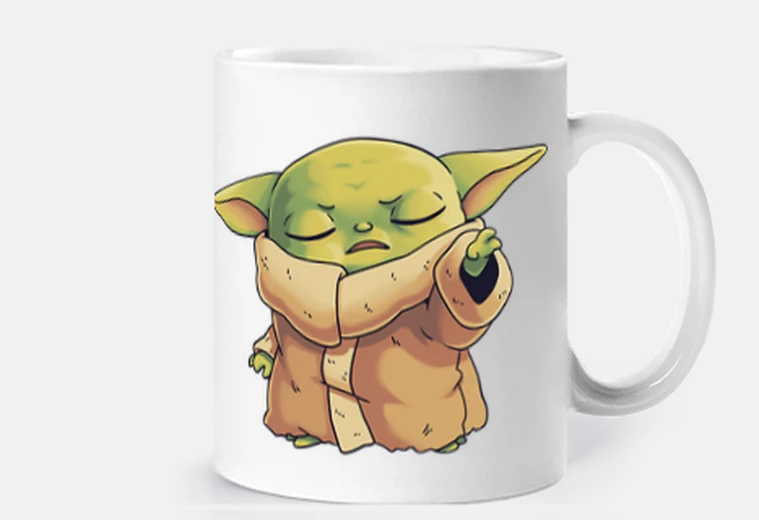 Mug bébé yoda man maître jedi dalorien