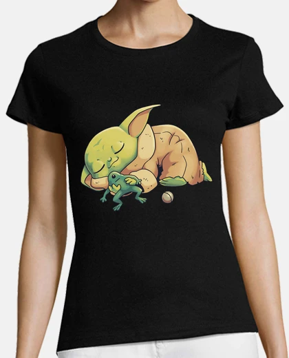 T-shirt bebè yoda mandalorian pigro pisolino