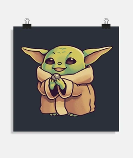 bébé yoda man dalorian heureux b all
