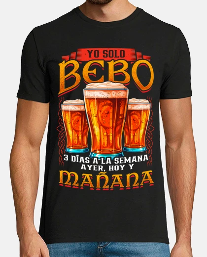 Camiseta Bebo 3 Días Semana Cerveza Alcohol Fiesta Beer