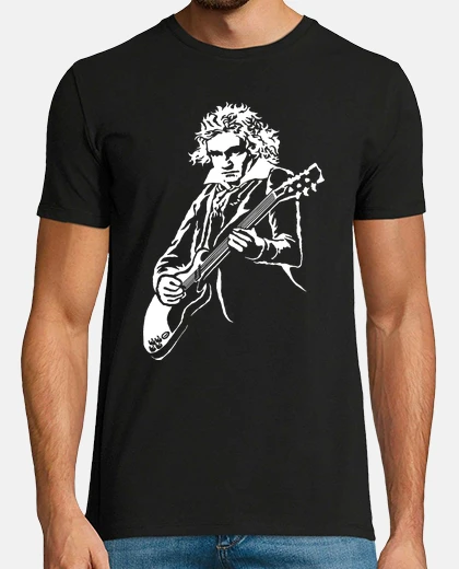 T-shirt Beethoven con Chitarra Ellettrica