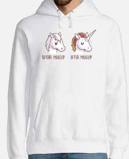 Sudadera Before - After Makeup - unicornio