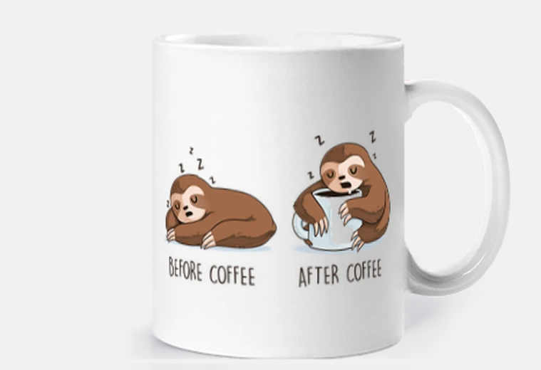 Cup before and after coffee