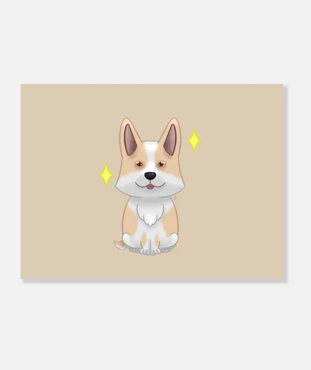 Wall beige pembroke corgi