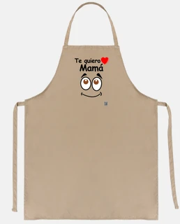 beige apron i love you mummy brown eyes