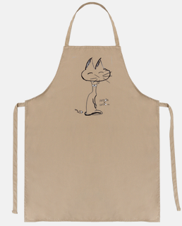 beige mouseporcat design apron