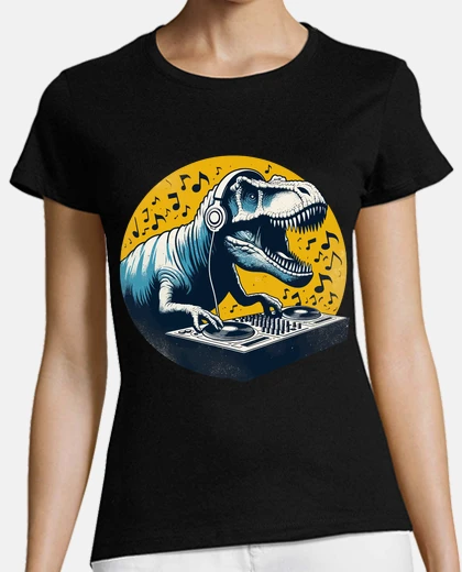 T-shirt bel dj dinosauro tirannosauro