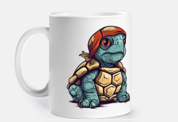 Tazza bella tartaruga che indossa un cappello adorabile animale