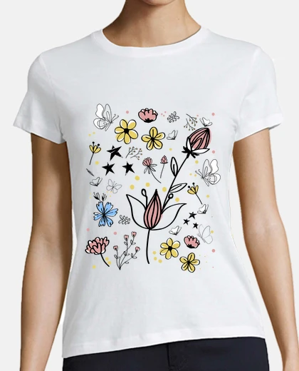 Tee-shirt belles fleurs du jardin magique