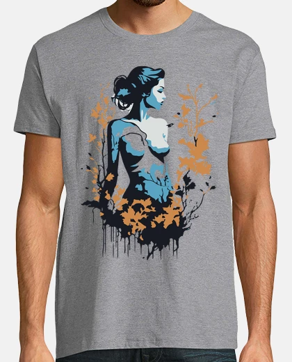 T-shirt bellezza nuda della donna nella foto de