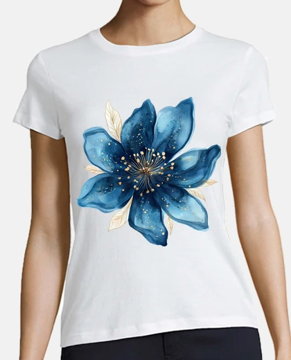 T-shirt bellissimo fiore blu