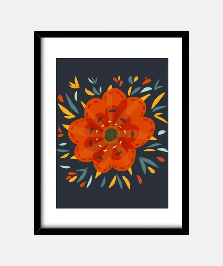 Quadro bello decorativo orange fiore