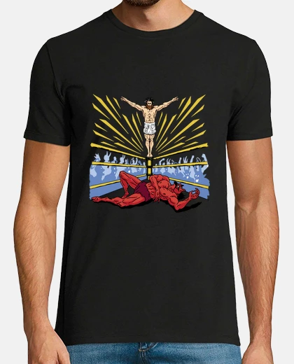 T-shirt bene e male, cristo contro satana, gesù nostro salvatore,