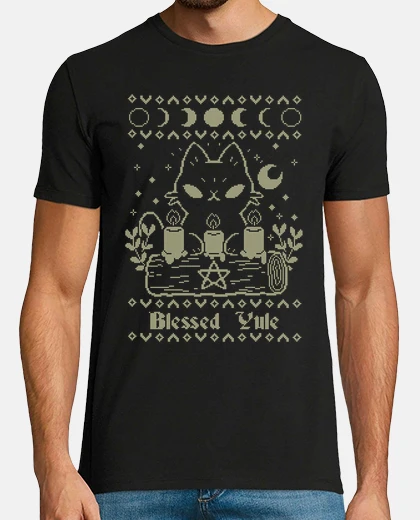 T-shirt benedetto yule gatto nero brutto natale
