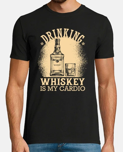 T-shirt bere whisky è il mio cardio