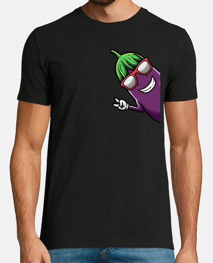 Camiseta berenjena fruta verdura vegetariana