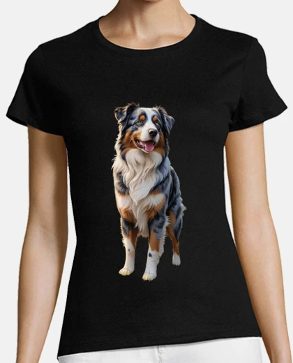 Tee-shirt berger australien tricolore chien chiens