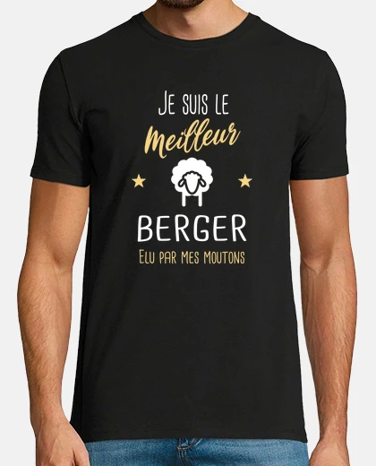 Tee-shirt Berger élu par les moutons cadeau humou