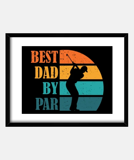 Framed best dad by par papa golfer playing gol