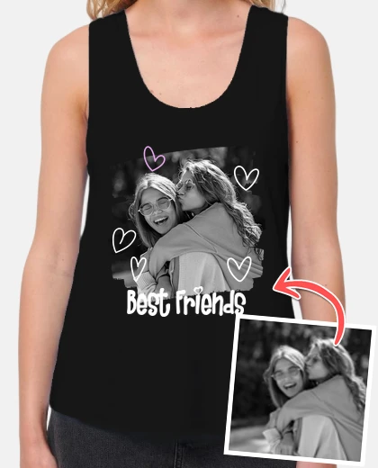 Camiseta best friends foto texto personalizable