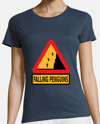 T-shirt beware penguins falling n