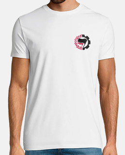 bianca t-shirt h - antifascista bandiera nera peke