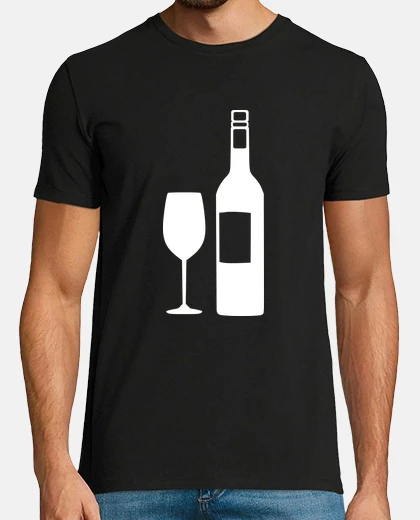 T-shirt bicchiere di vino