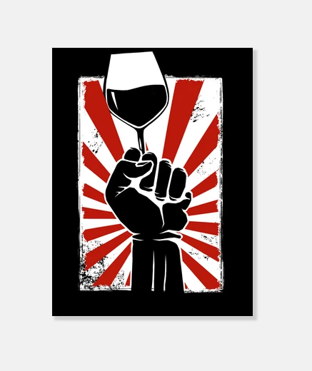 Stampa bicchiere di vino della rivoluzione del