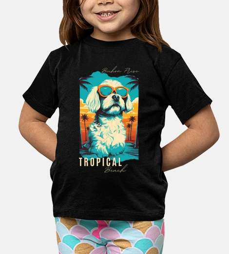 Kids Bichon Frise with sunglasses