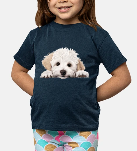 Kids bichon frize dogs