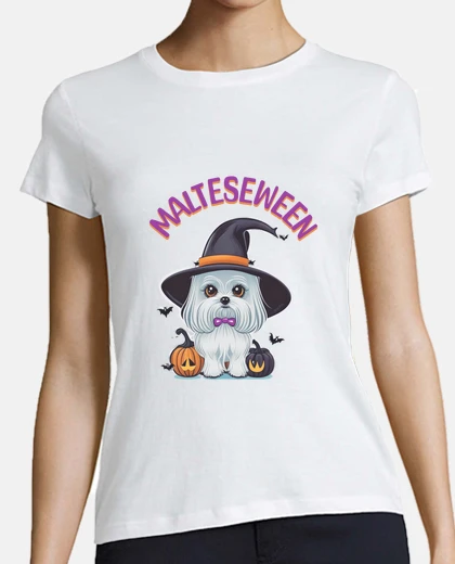 T-shirt bichon maltese halloween