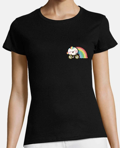 Playera Bicicleta Kawaii Arcoíris