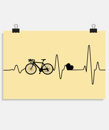 Poster bicycle heartbeat bicycle poster decoration living room boutique restaurant bistro bistro poster sta