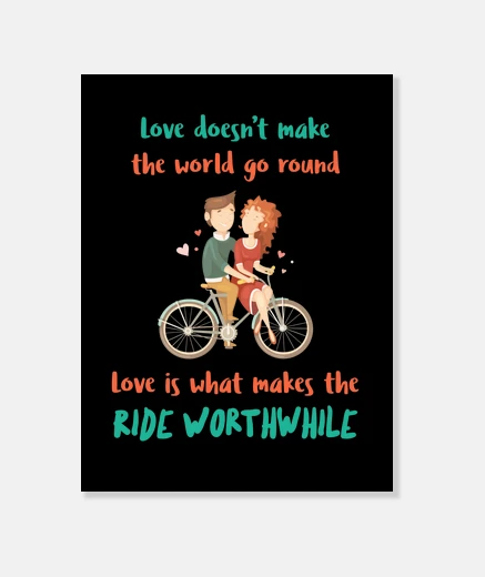 Tableau bicyclette love rs citation romantique