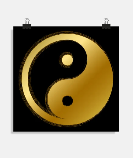 Poster bienfaits du yoga contre le stress or doré anti-stress poster bureau salon boutique stand restaurant