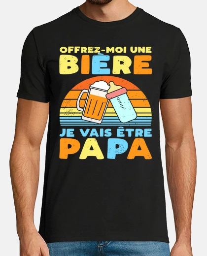 Tee-shirt bientôt papa - offrez-moi une bière je