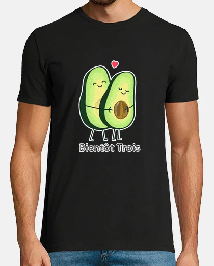 Tee-shirt bientot trois avocat bientt trois annonce de grossesse avec avocats cadeau grossesse français