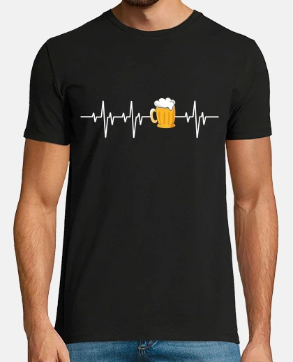 Tee-shirt bière battement de coeur alcool buveur 