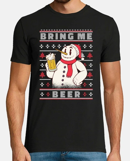 Tee-shirt bière bonhomme de neige fête de noël al