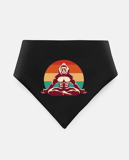 Mascotas bigfoot doing yoga sasquatch retro documentary, literature film about doggie