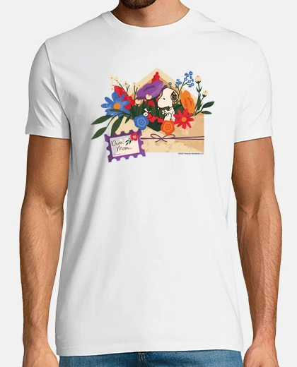 T-shirt biglietto fiori snoopy