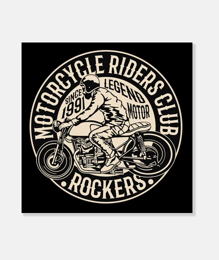 Stampa biker american custom 1991 motorcycle moto rocker old school biker 90s stampa su tela