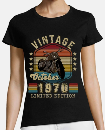 T-shirt biker edizione vintage ottobre 1970
