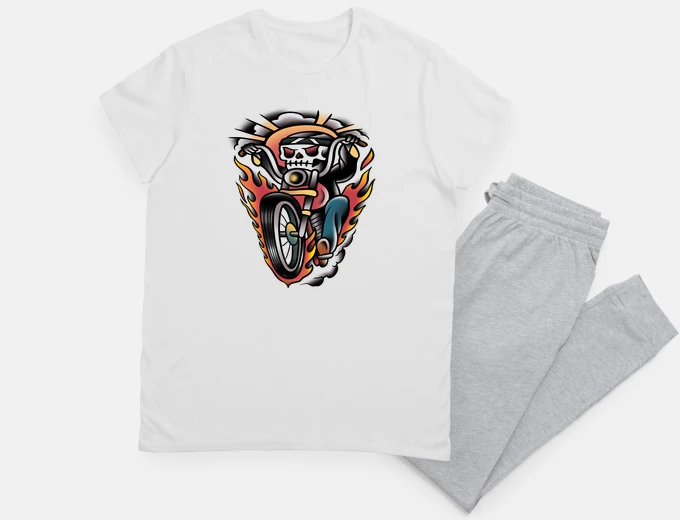 Pyjama biker old school tattoo art