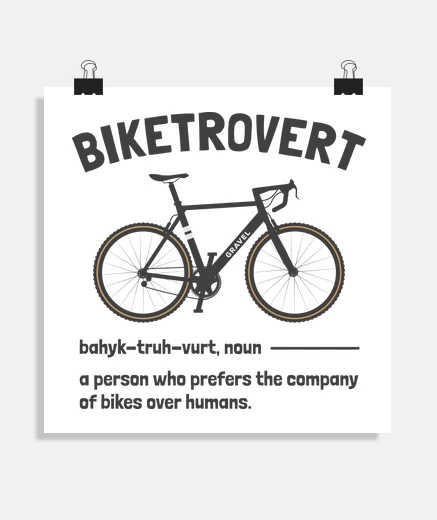 Poster Biketrovert Gravel Bike Funny Cycling