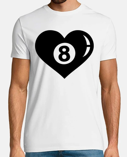 Tee-shirt billard boule huit coeur