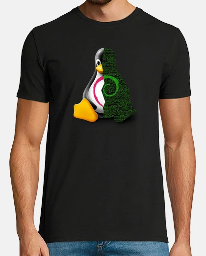 Tee-shirt binaire tux - gnu / linux debian